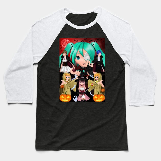 Autumn and Halloween (Vocaloid) Baseball T-Shirt by gagimas